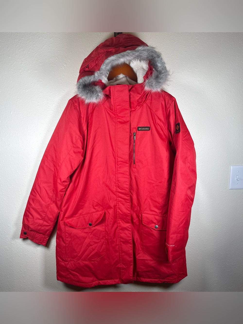 Columbia Suttle Mountain Long Insulated Women's XL Jacket Red Lily Outdoor